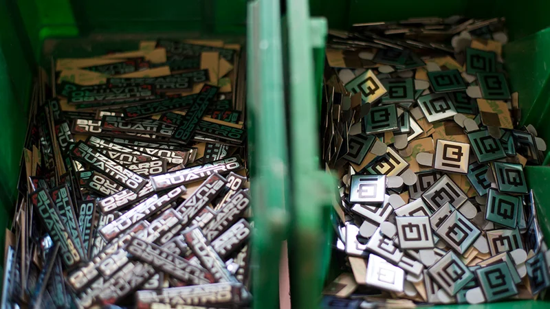 A fine look for new technology: RATHGEBER emblems ready to hand in production.
