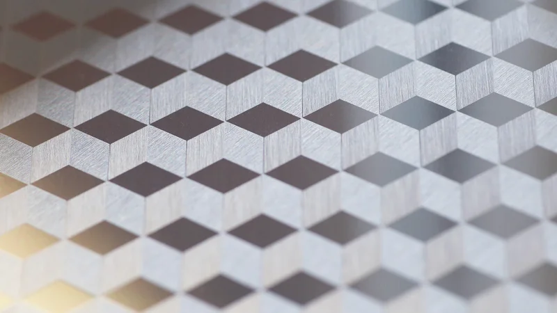 Aluminium-Muster 3D Würfel gebürstet