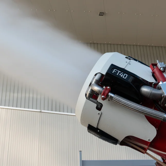 Wassernebelturbine im Einsatz mit CHROMOTION® Premium Line FT40 Modellbezeichnung