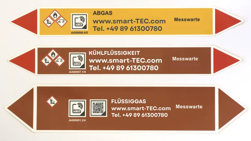 RFID-smart-LABEL-Rohrkennzeichnung - Drei Varianten