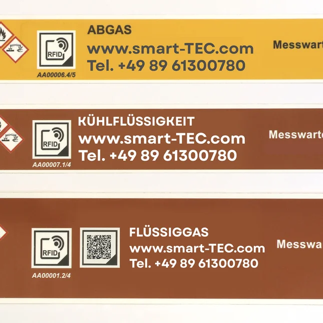 RFID smart-PLATE Poly zur Rohrkennzeichnung - Drei Varianten